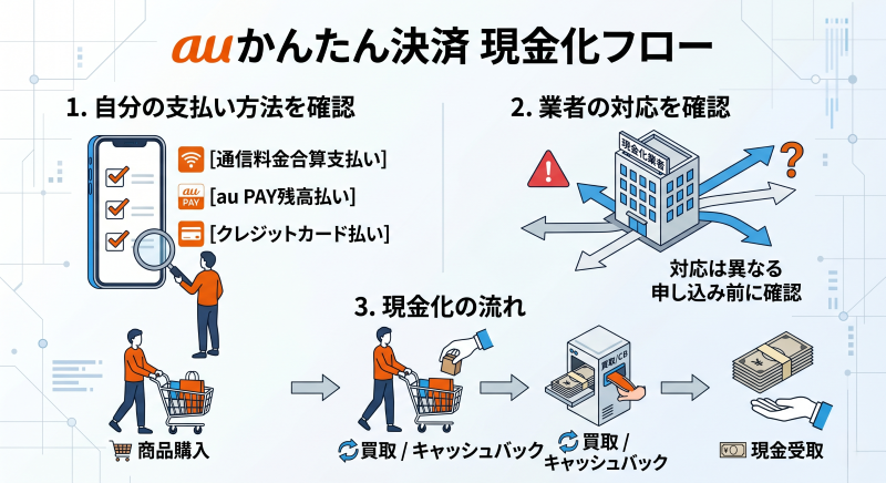 auかんたん決済現金化の流れ