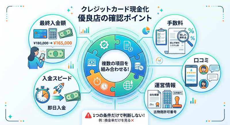 クレジットカード現金化業者優良店の確認ポイント