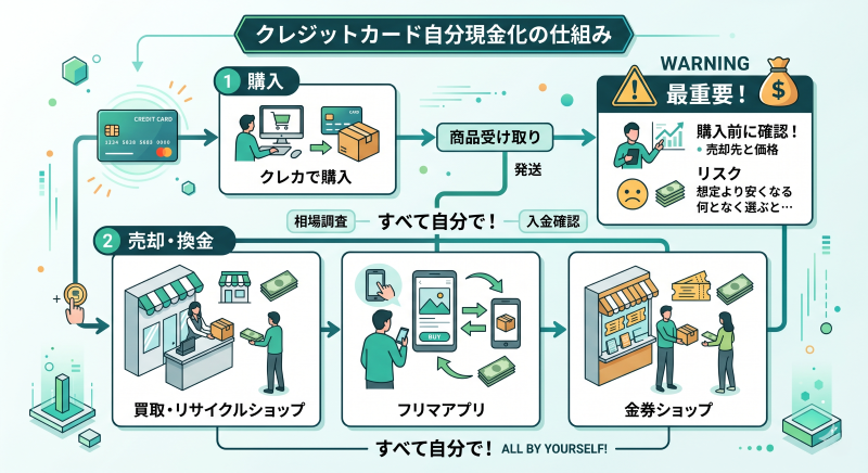 クレジットカード現金化を自分でする場合の仕組み