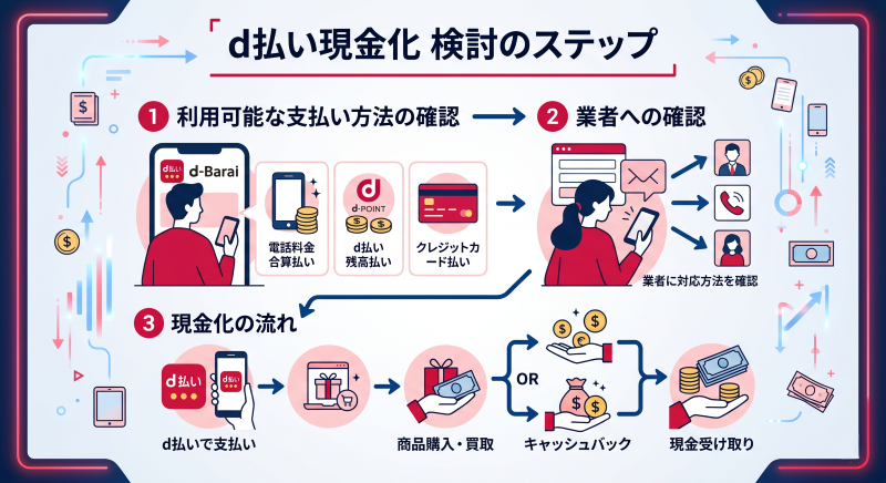 d払い現金化の流れ