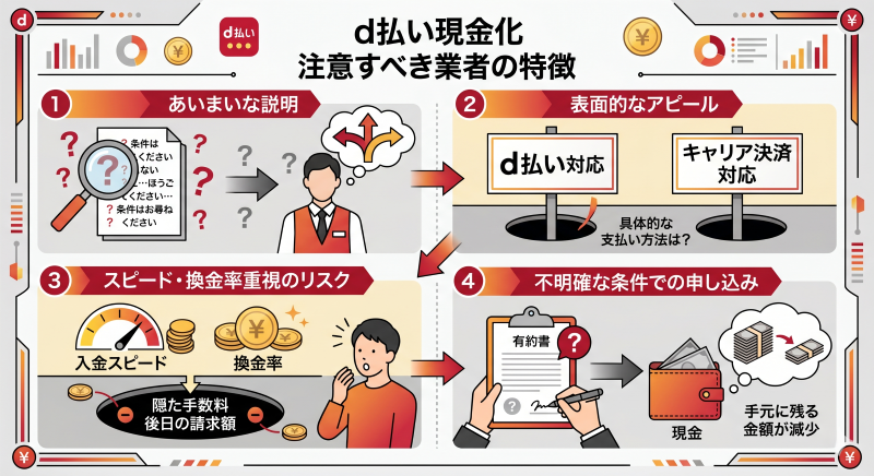 d払い現金化で注意すべき業者の特徴
