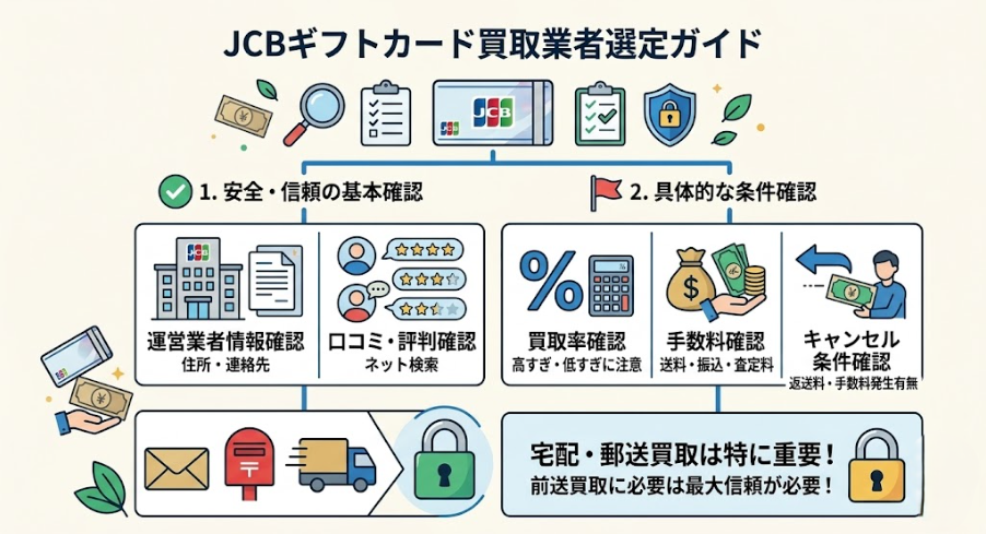 JCBギフトカード買取業者選定の方法