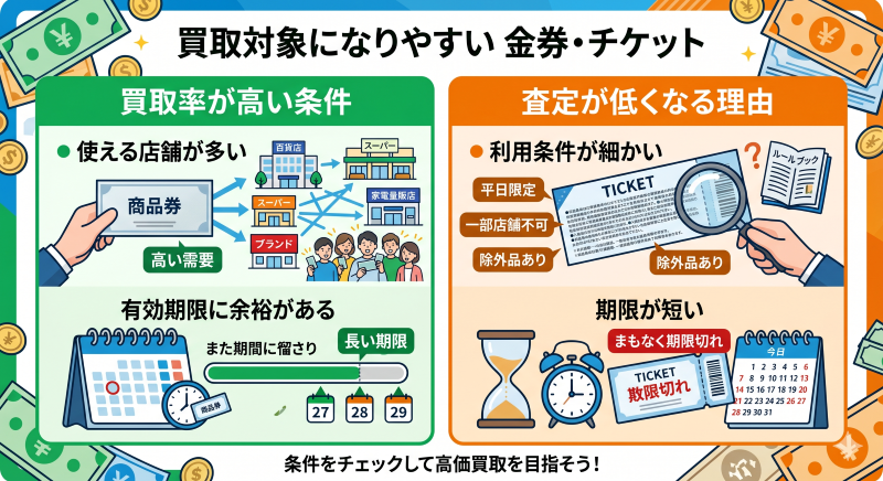 買取対象になりやすい金券・チケット