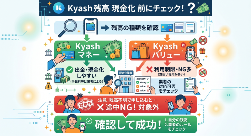 Kyash残高現金化はできる？