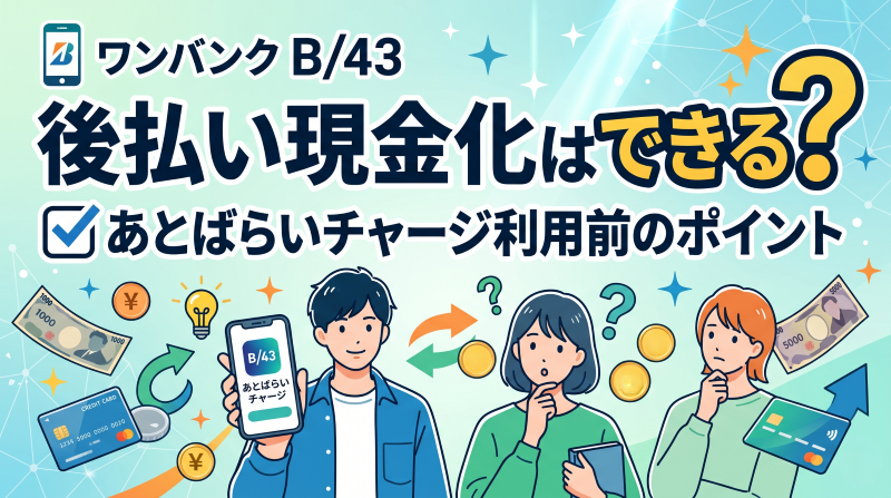 ワンバンク B/43後払い現金化はできる？あとばらいチャージ利用前のポイント