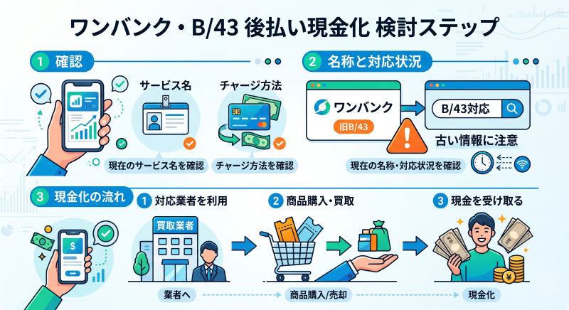 ワンバンク後払い現金化の流れ