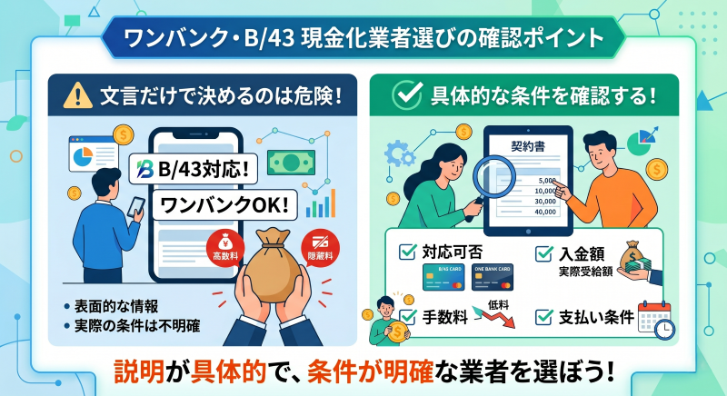 ワンバンク現金化業者の選び方