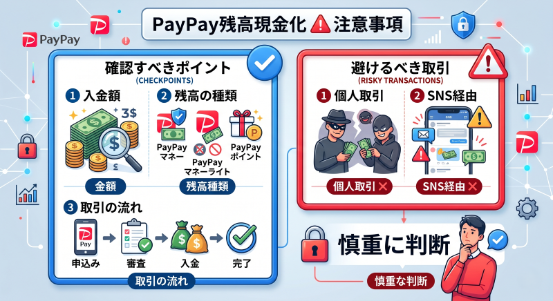 PayPay現金化の注意事項