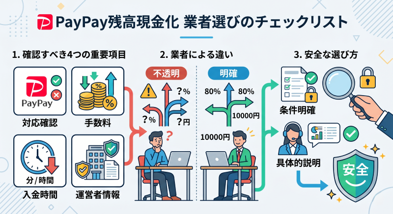 PayPay現金化で業者を選ぶときのポイント