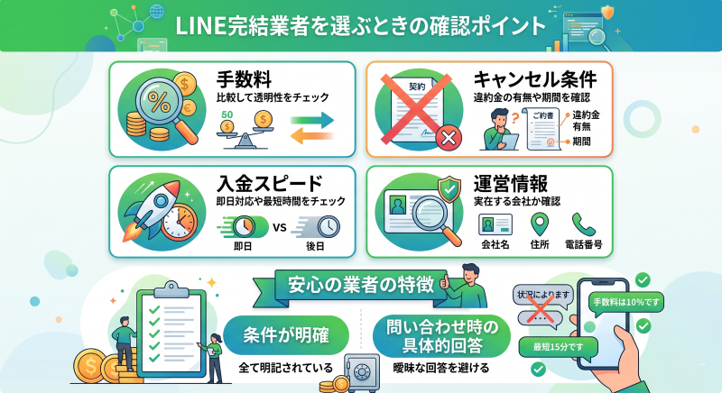 先払いLINE完結現金化業者を選ぶときのポイント