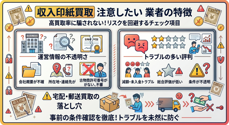 収入印紙現金化で注意したい業者の特徴