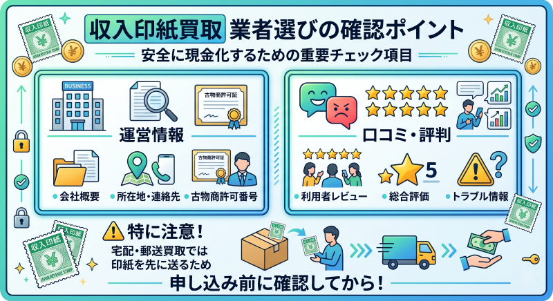 収入印紙買取業者選びの確認ポイント