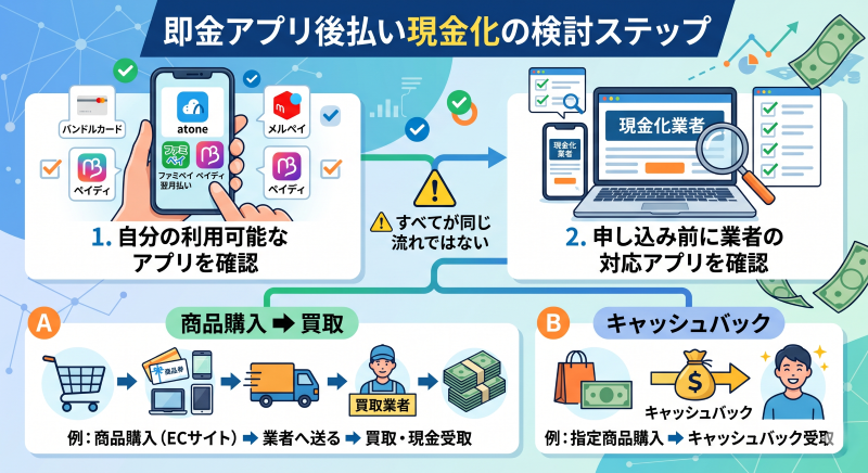 即金アプリ後払い現金化はできる？